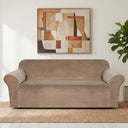 H.Versailtex 1 Piece Stretch Velvet Sofa Covers for Cushion Couch Covers with Non Slip Elastic Bottom