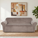 H.Versailtex 1 Piece Stretch Velvet Sofa Covers for Cushion Couch Covers with Non Slip Elastic Bottom