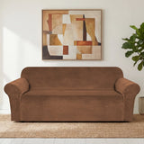 H.Versailtex 1 Piece Stretch Velvet Sofa Covers for Cushion Couch Covers with Non Slip Elastic Bottom