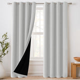 H.Versailtex 100% Blackout Curtains with Black Liner 2 Panels Set