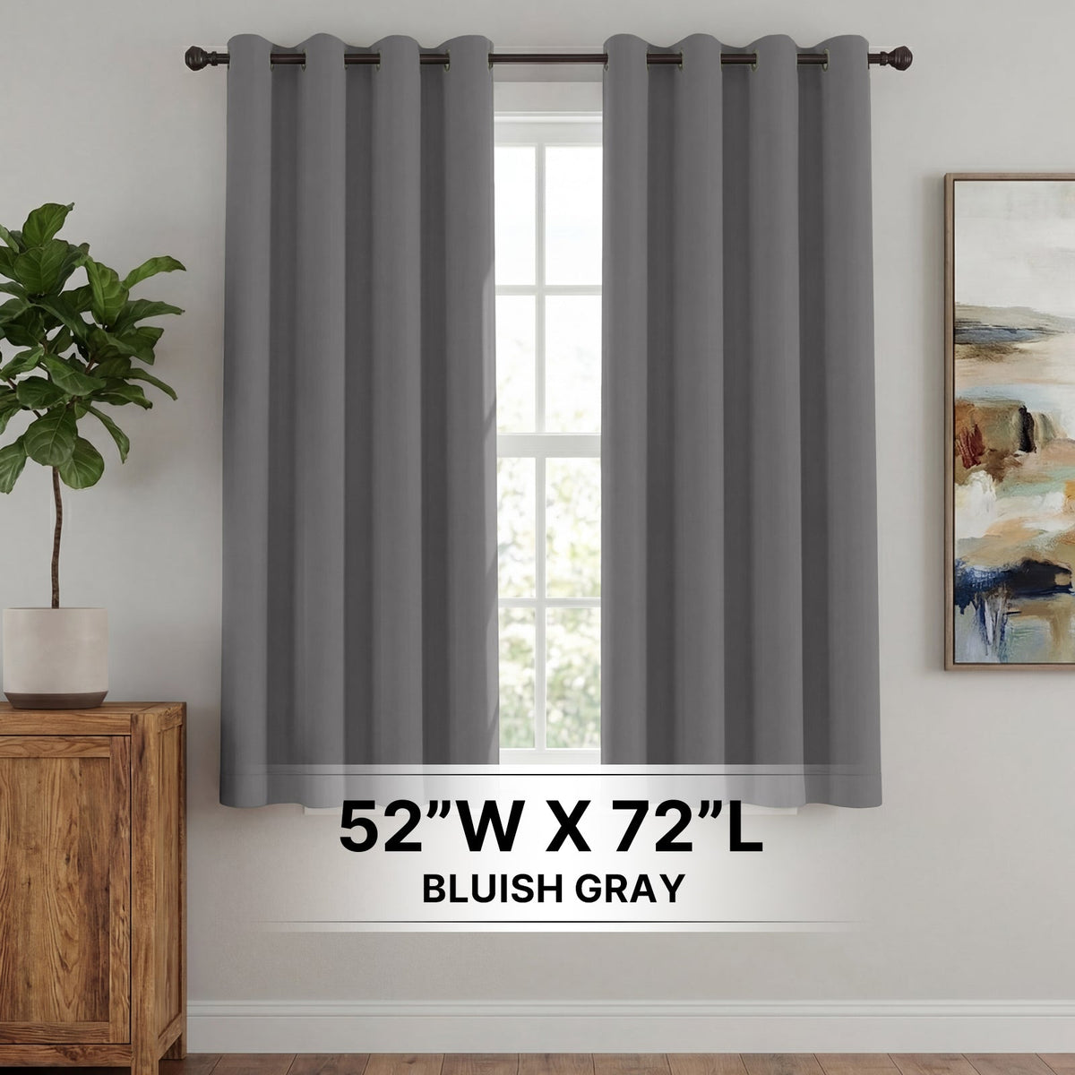 H.Versailtex 2 Panels Blackout Curtains Thermal Insulated Grommet Top Solid Color Curtains