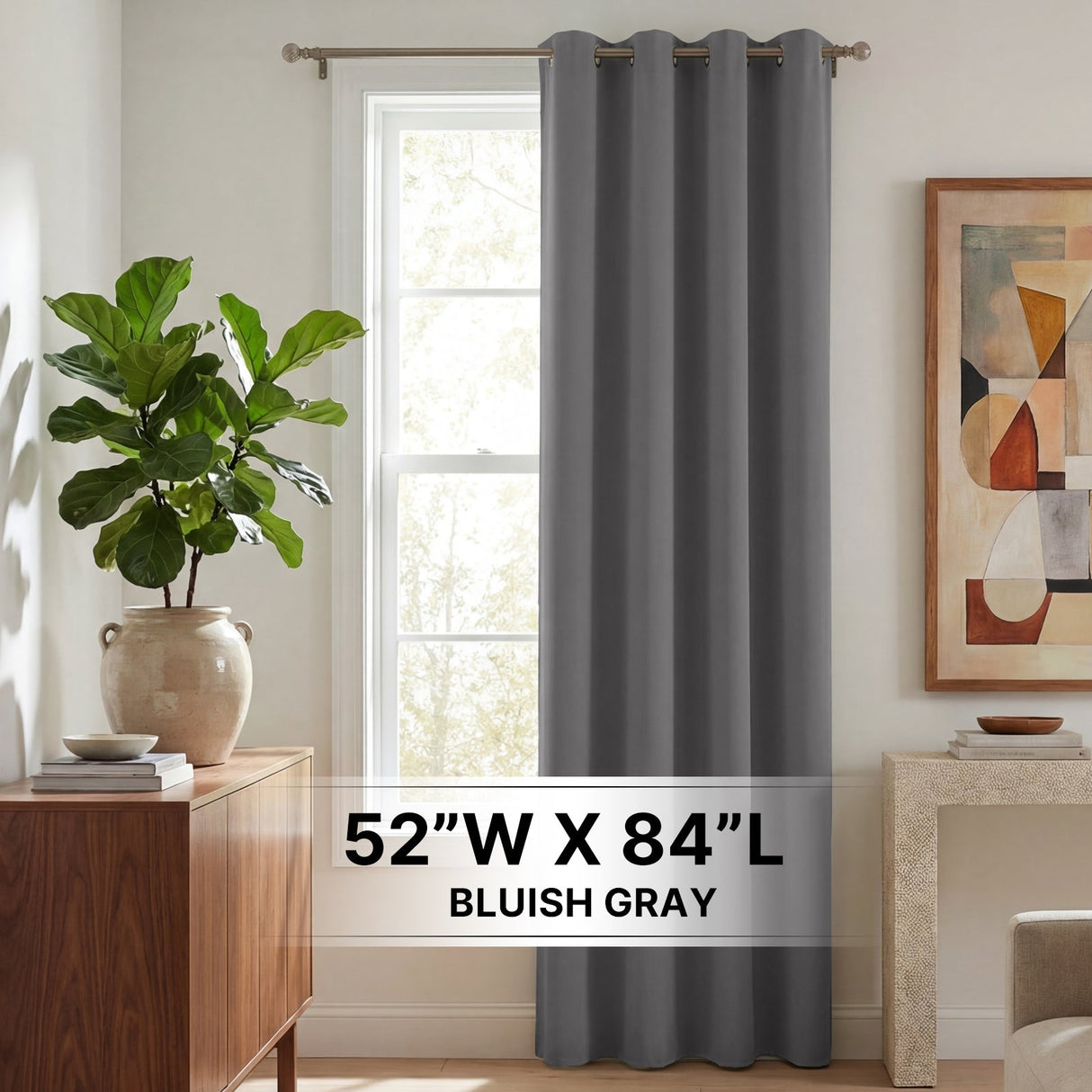 H.Versailtex 1 Panel Blackout Thermal Insulated Grommet Top Short Solid Color Curtain