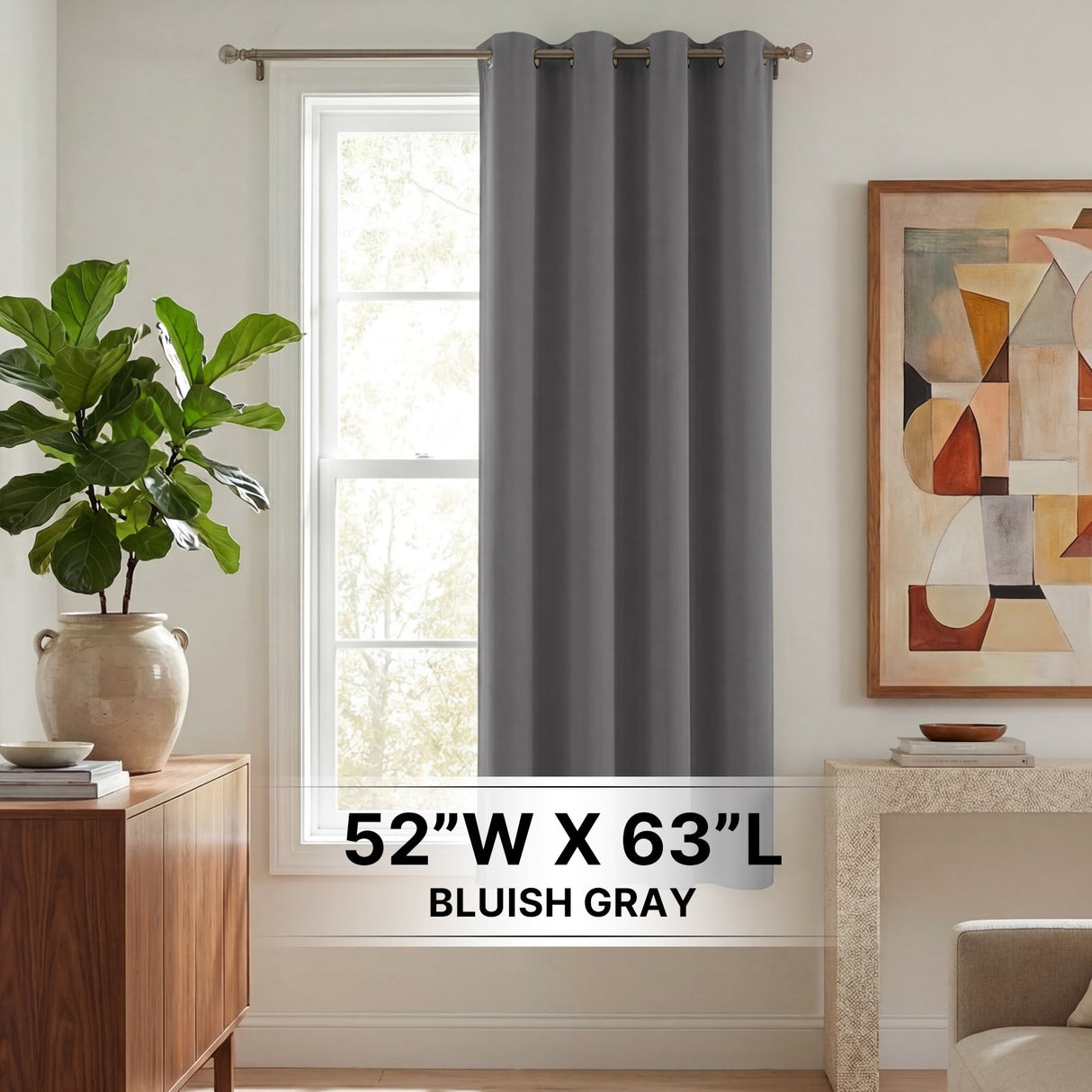H.Versailtex 1 Panel Blackout Thermal Insulated Grommet Top Short Solid Color Curtain