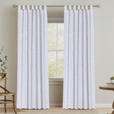 Natural Linen Tab Top Curtains Semi Sheer Curtains