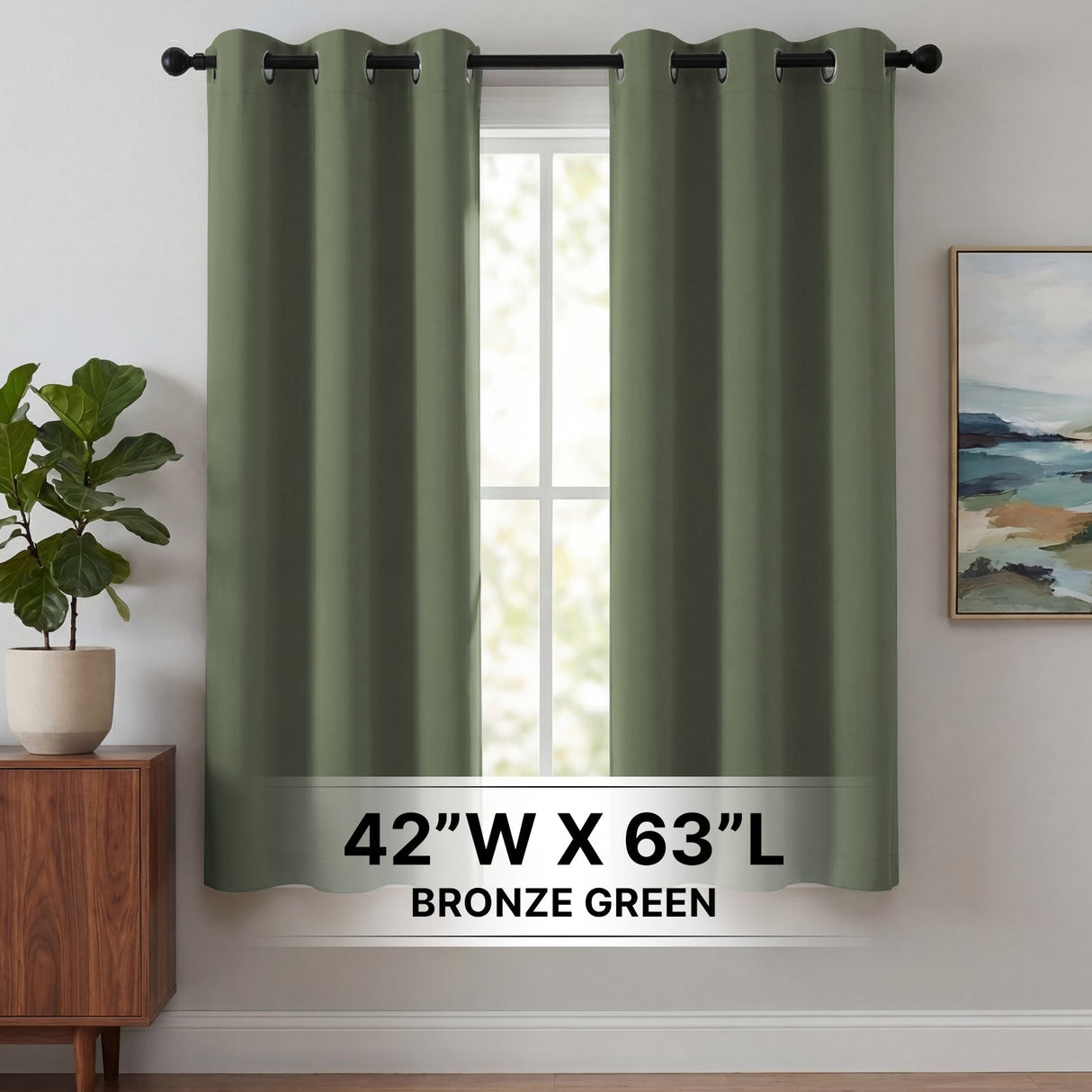 H.Versailtex 2 Panels Blackout Curtains Thermal Insulated Grommet Top Solid Color Curtains