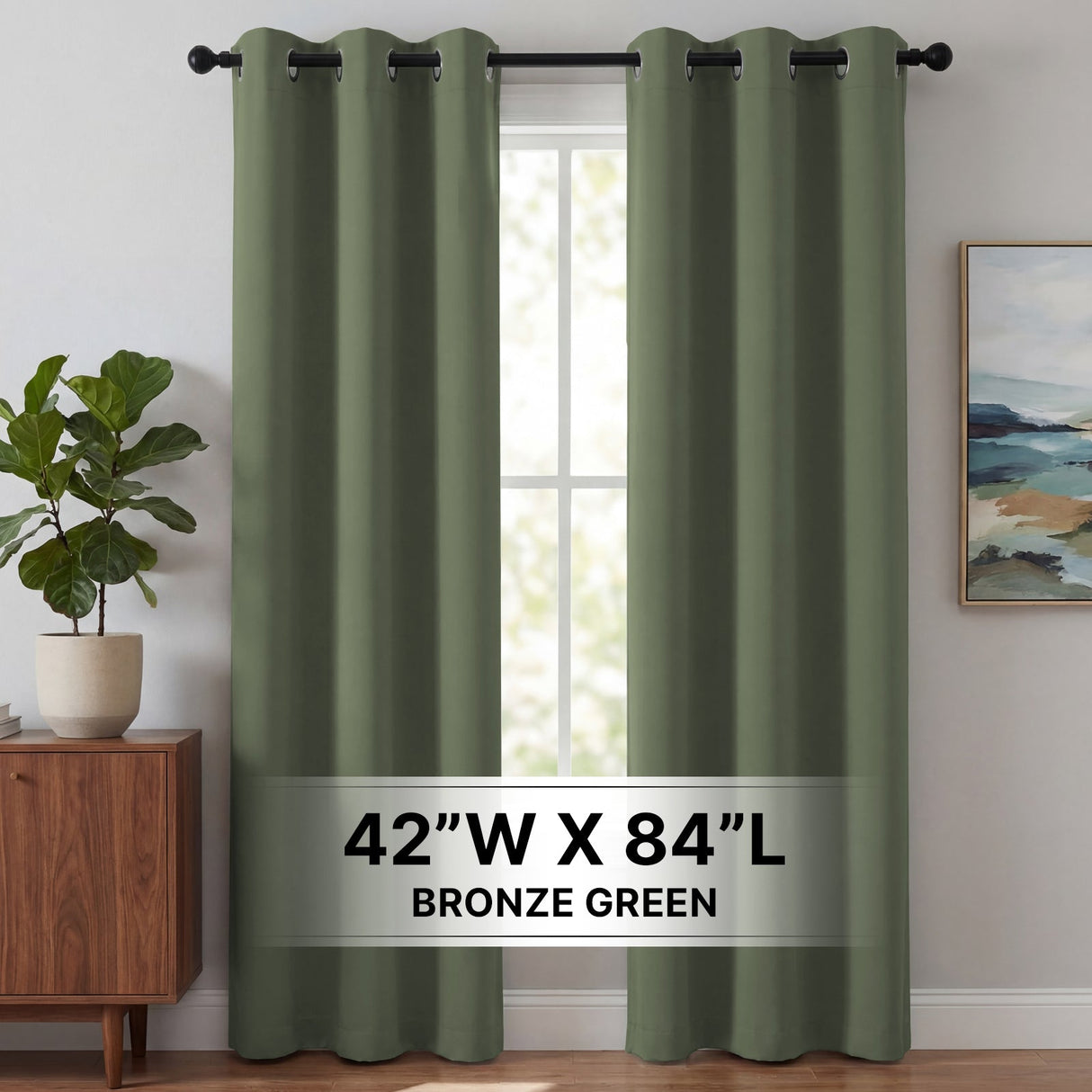 H.Versailtex 2 Panels Blackout Curtains Thermal Insulated Grommet Top Solid Color Curtains
