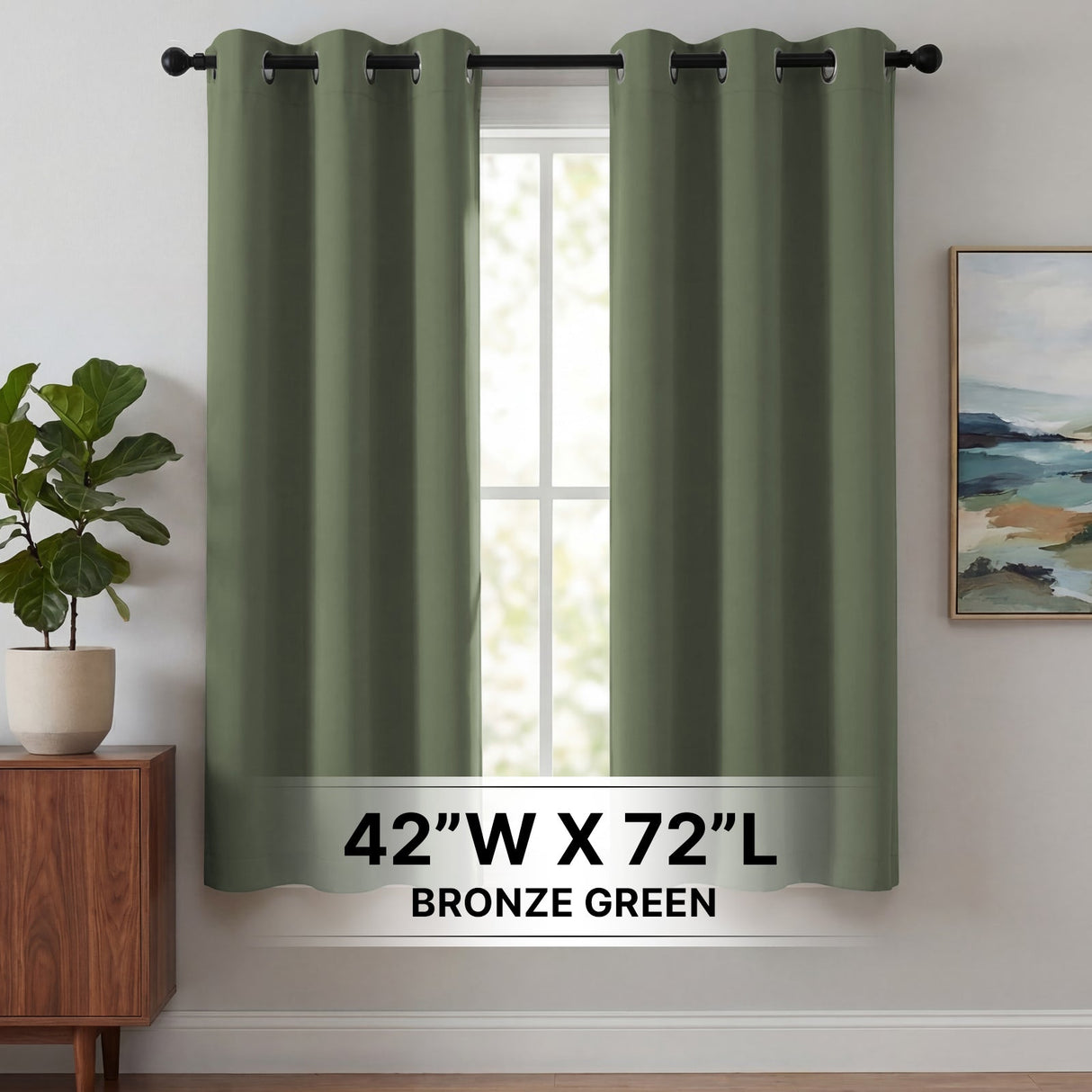 H.Versailtex 2 Panels Blackout Curtains Thermal Insulated Grommet Top Solid Color Curtains