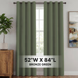 H.Versailtex 2 Panels Blackout Curtains Thermal Insulated Grommet Top Solid Color Curtains