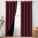 H.Versailtex 100% Blackout Curtains with Black Liner 2 Panels Set