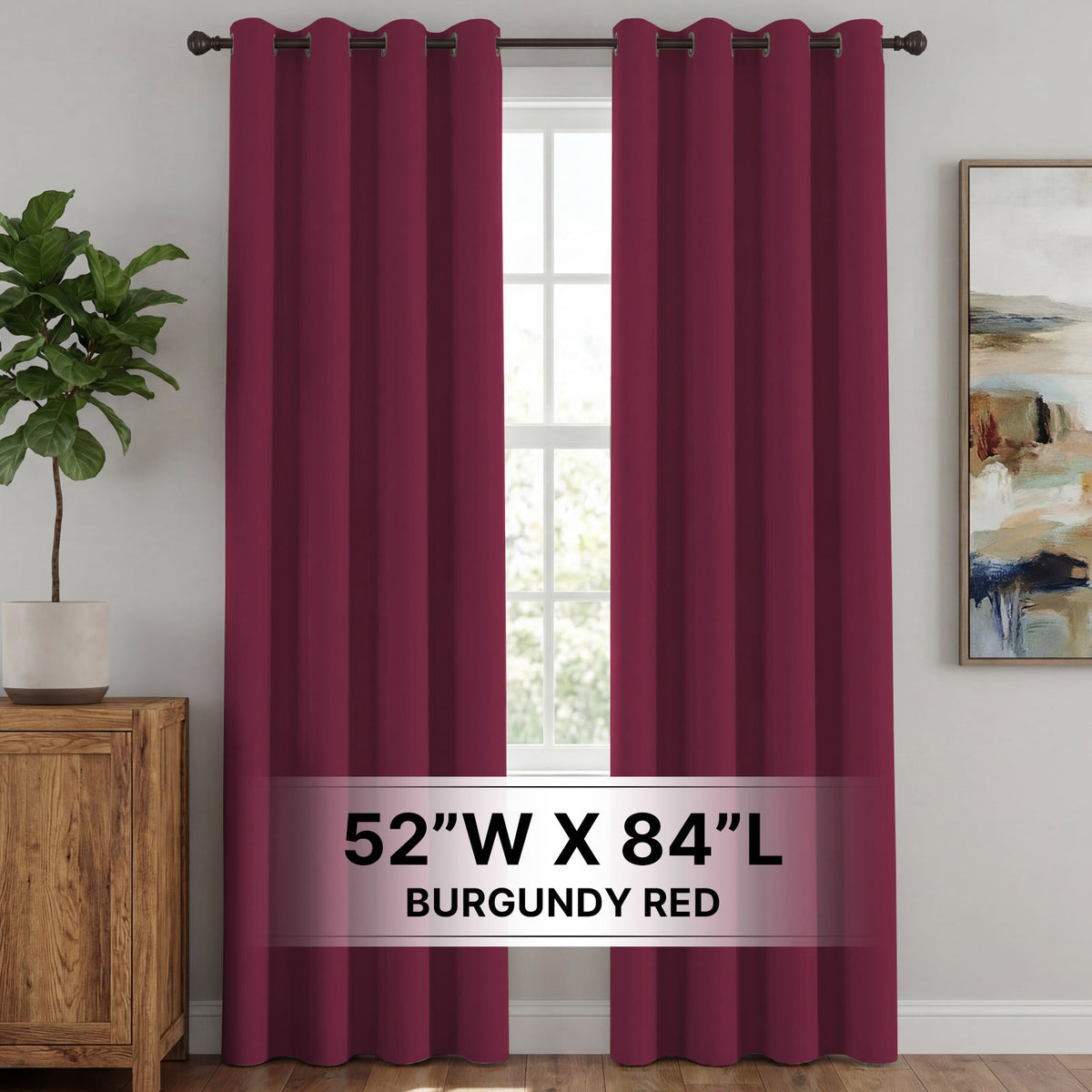 H.Versailtex 2 Panels Blackout Curtains Thermal Insulated Grommet Top Solid Color Curtains