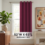 H.Versailtex 1 Panel Blackout Thermal Insulated Grommet Top Short Solid Color Curtain