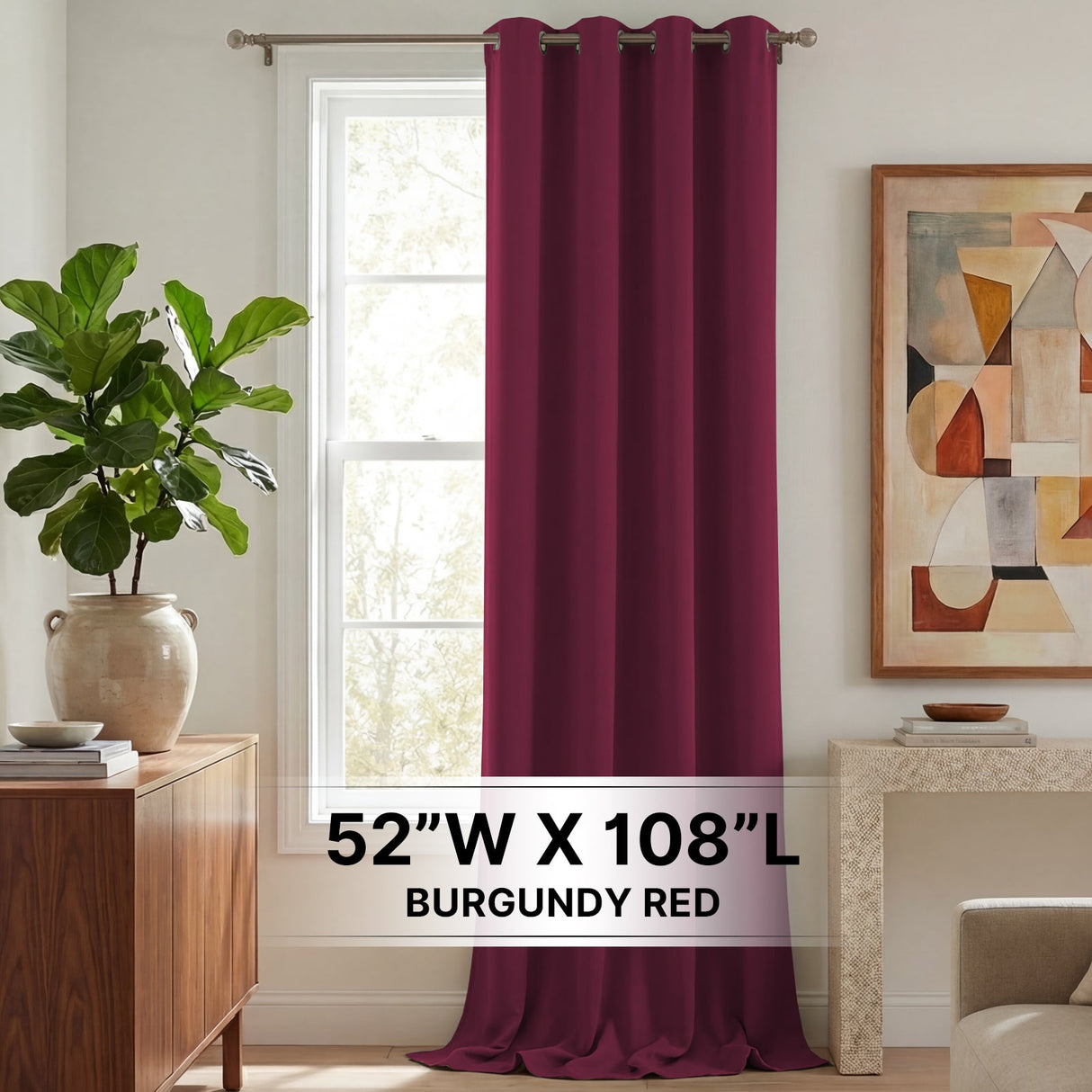 H.Versailtex 1 Panel Blackout Thermal Insulated Grommet Top Short Solid Color Curtain