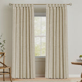 Natural Linen Tab Top Curtains Semi Sheer Curtains