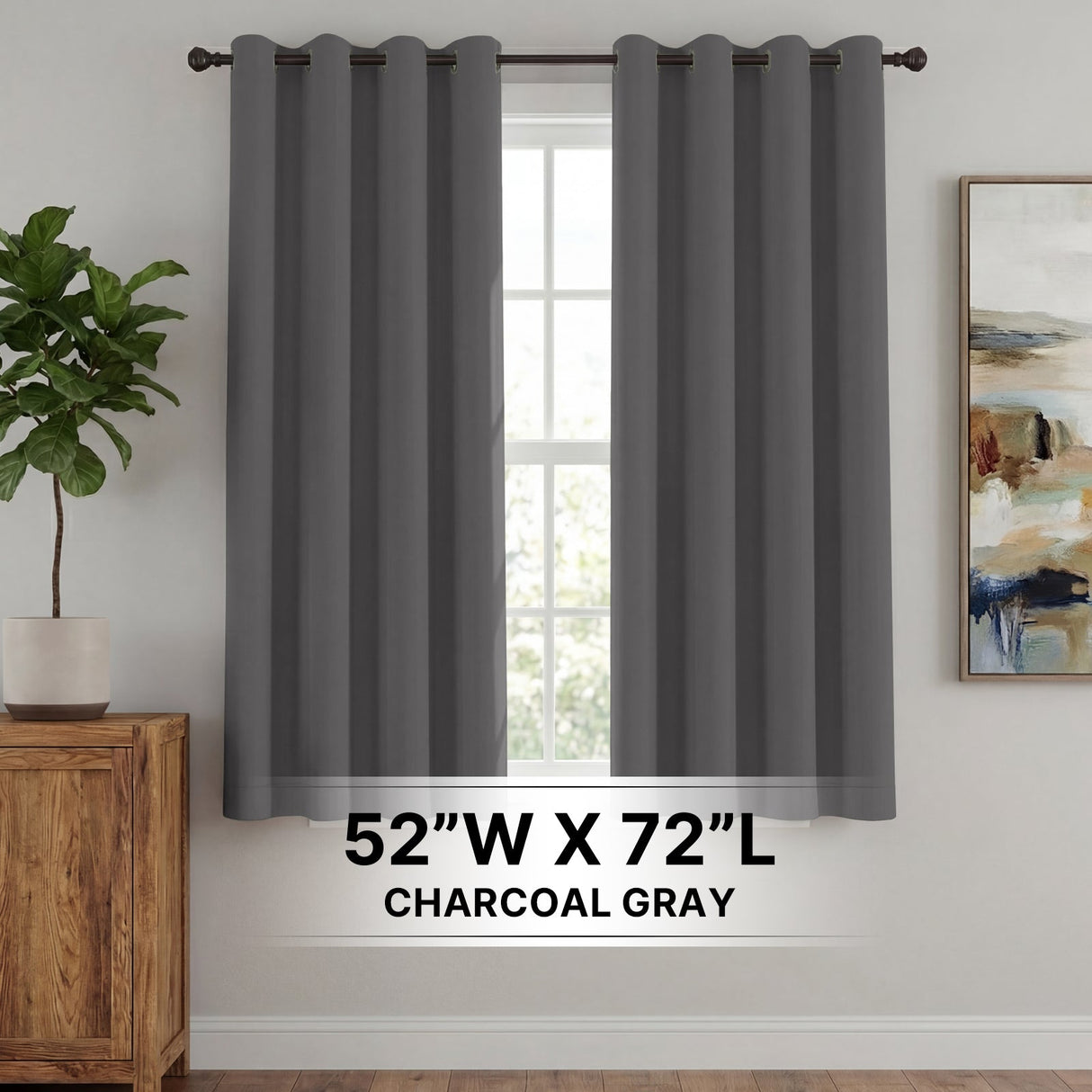 H.Versailtex 2 Panels Blackout Curtains Thermal Insulated Grommet Top Solid Color Curtains