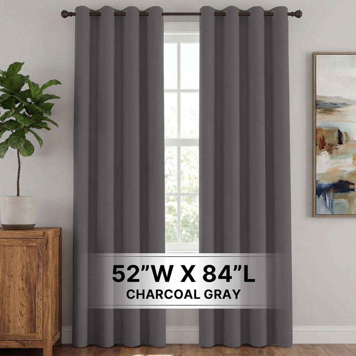 H.Versailtex 2 Panels Blackout Curtains Thermal Insulated Grommet Top Solid Color Curtains