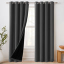 H.Versailtex 100% Blackout Curtains with Black Liner 2 Panels Set