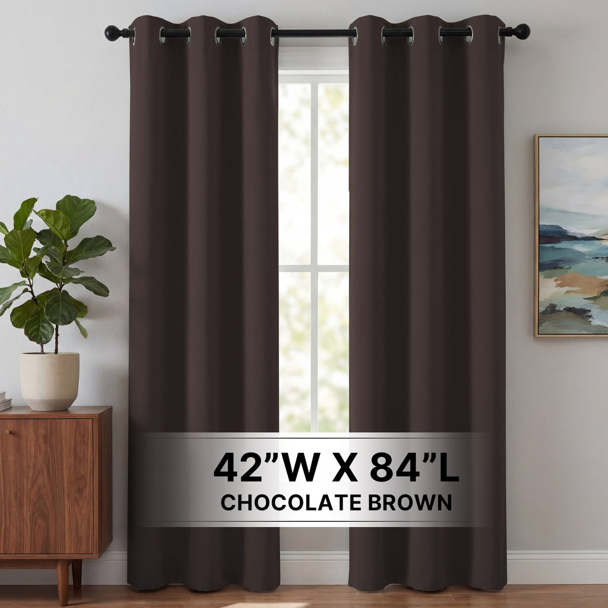 H.Versailtex 2 Panels Blackout Curtains Thermal Insulated Grommet Top Solid Color Curtains