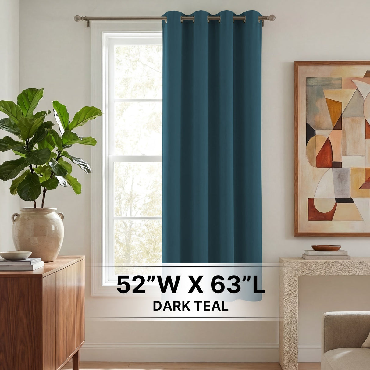H.Versailtex 1 Panel Blackout Thermal Insulated Grommet Top Short Solid Color Curtain