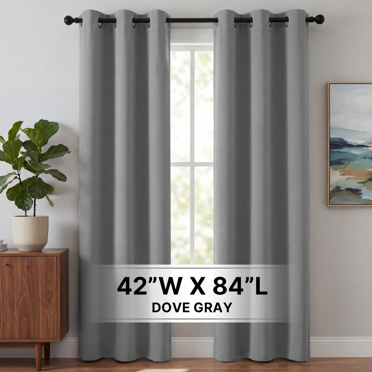 H.Versailtex 2 Panels Blackout Curtains Thermal Insulated Grommet Top Solid Color Curtains