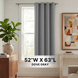 H.Versailtex 1 Panel Blackout Thermal Insulated Grommet Top Short Solid Color Curtain