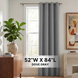 H.Versailtex 1 Panel Blackout Thermal Insulated Grommet Top Short Solid Color Curtain