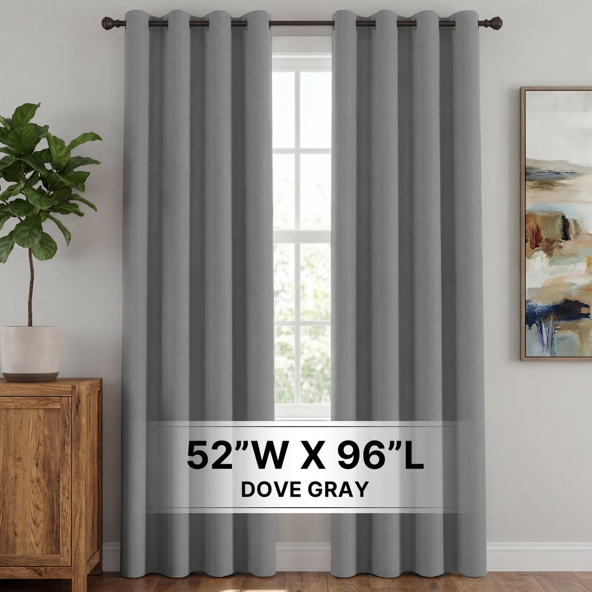 H.Versailtex 2 Panels Blackout Curtains Thermal Insulated Grommet Top Solid Color Curtains