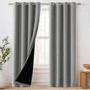 H.Versailtex 100% Blackout Curtains with Black Liner 2 Panels Set