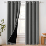 H.Versailtex 100% Blackout Curtains with Black Liner 2 Panels Set