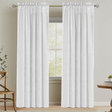 Natural Linen Rod Pocket Curtains Semi Sheer Curtains