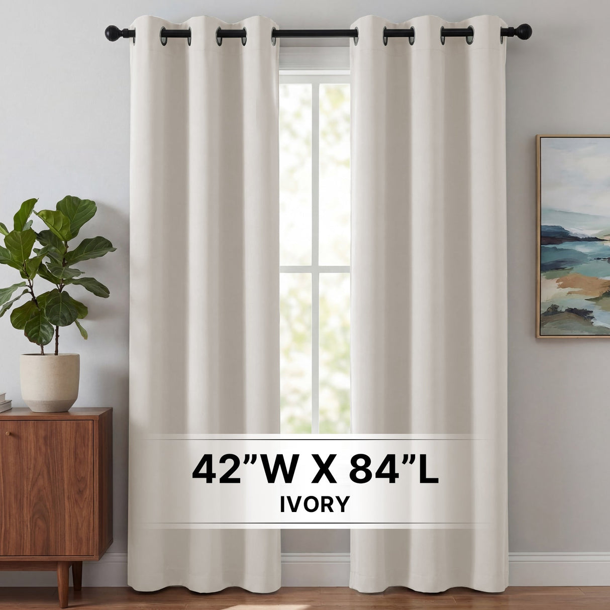 H.Versailtex 2 Panels Blackout Curtains Thermal Insulated Grommet Top Solid Color Curtains