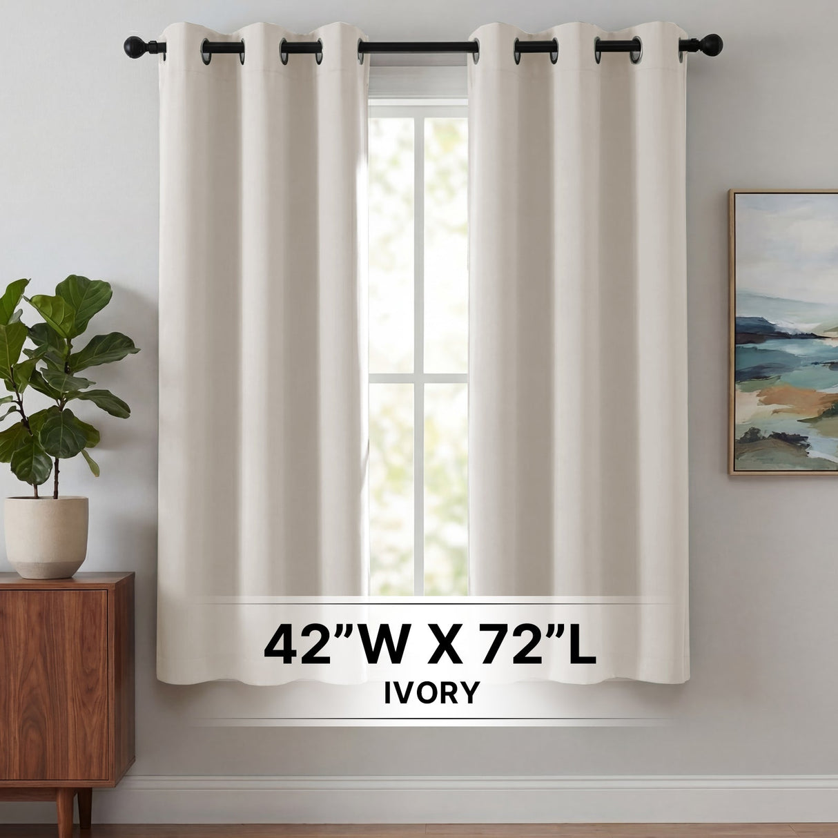 H.Versailtex 2 Panels Blackout Curtains Thermal Insulated Grommet Top Solid Color Curtains
