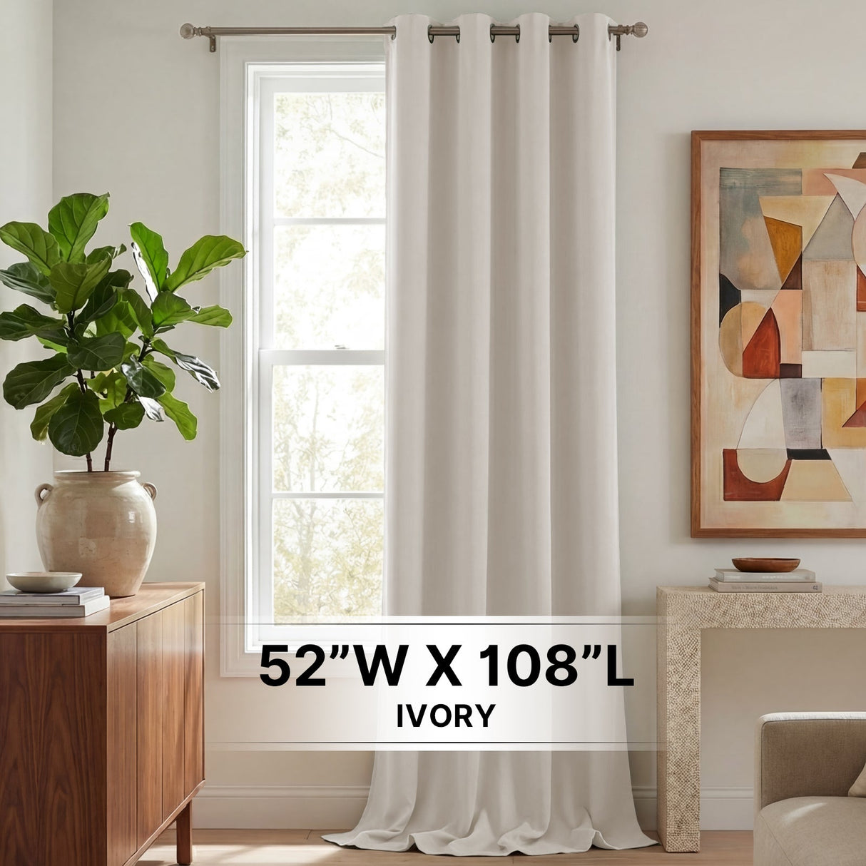 H.Versailtex 1 Panel Blackout Thermal Insulated Grommet Top Short Solid Color Curtain