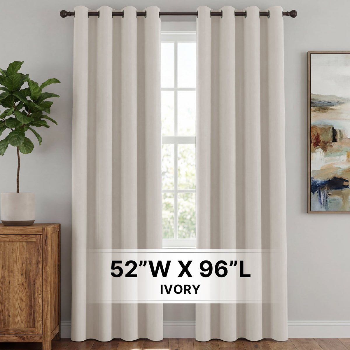 H.Versailtex 2 Panels Blackout Curtains Thermal Insulated Grommet Top Solid Color Curtains