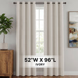 H.Versailtex 2 Panels Blackout Curtains Thermal Insulated Grommet Top Solid Color Curtains