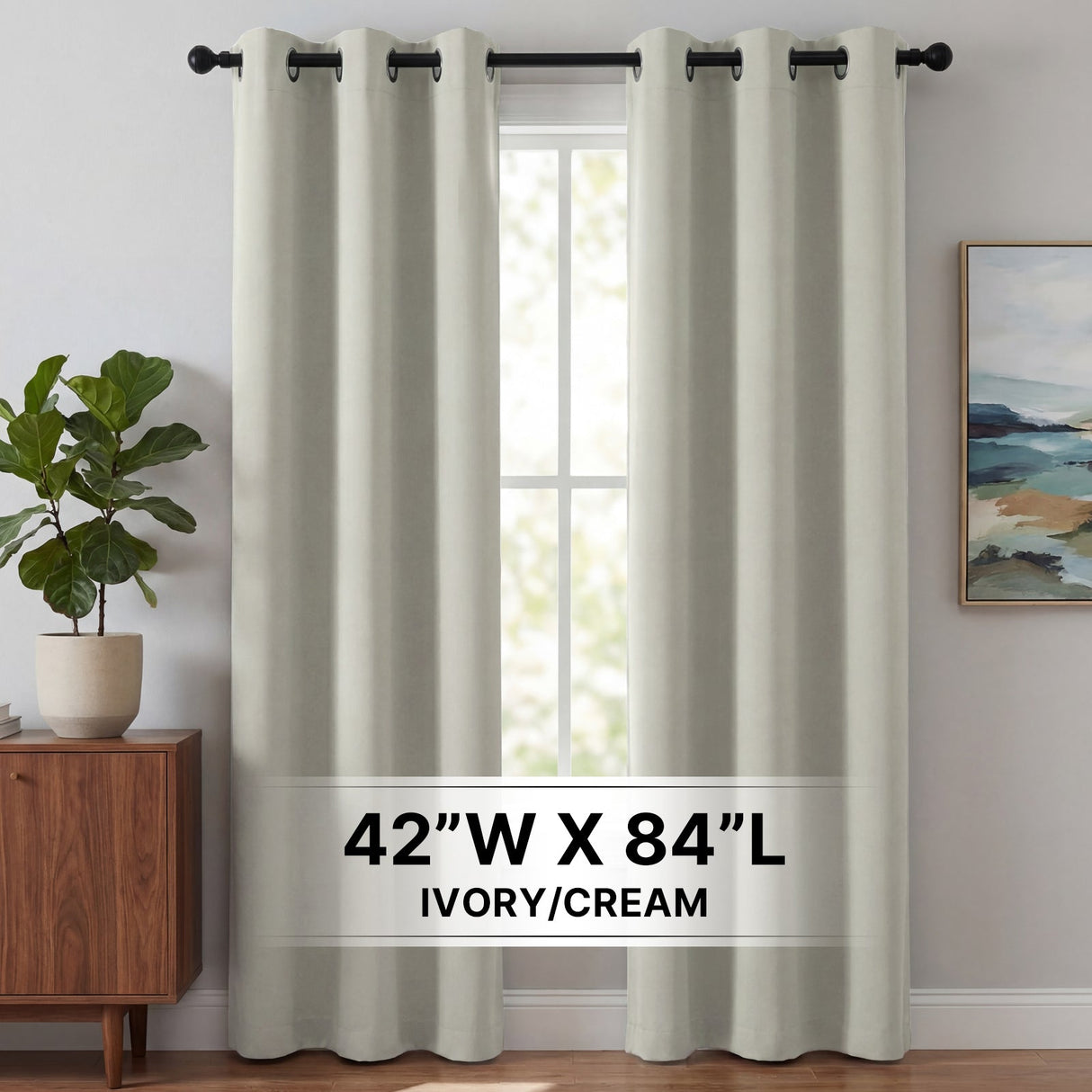 H.Versailtex 2 Panels Blackout Curtains Thermal Insulated Grommet Top Solid Color Curtains