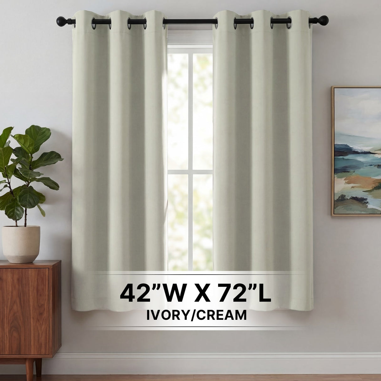 H.Versailtex 2 Panels Blackout Curtains Thermal Insulated Grommet Top Solid Color Curtains