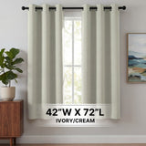 H.Versailtex 2 Panels Blackout Curtains Thermal Insulated Grommet Top Solid Color Curtains