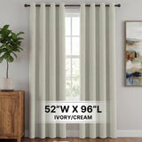 H.Versailtex 2 Panels Blackout Curtains Thermal Insulated Grommet Top Solid Color Curtains
