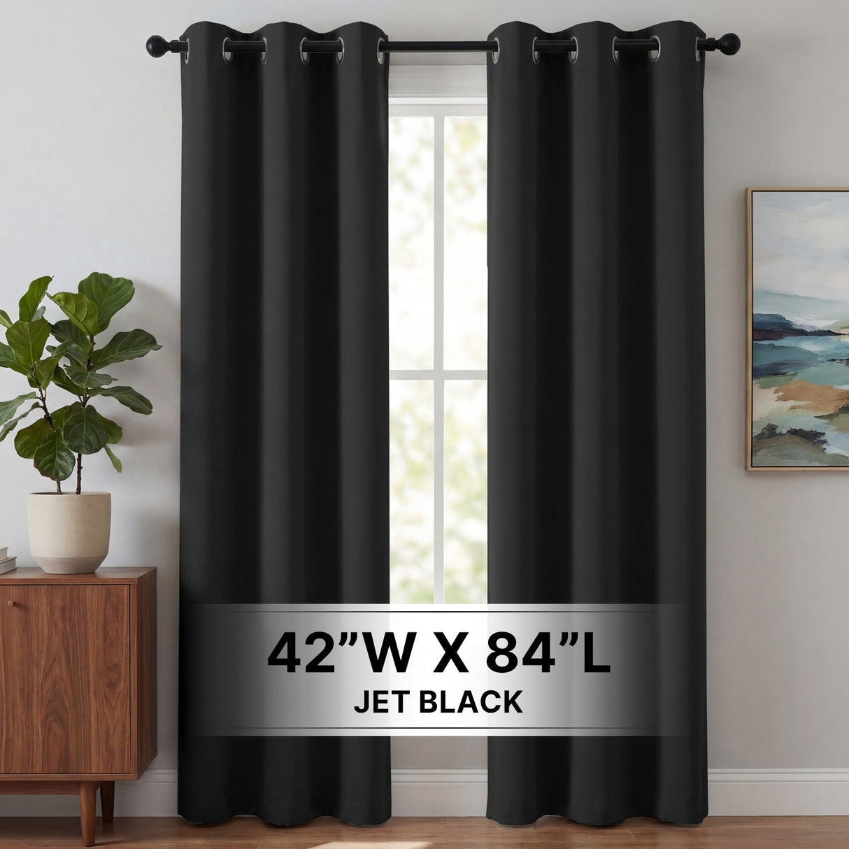 H.Versailtex 2 Panels Blackout Curtains Thermal Insulated Grommet Top Solid Color Curtains