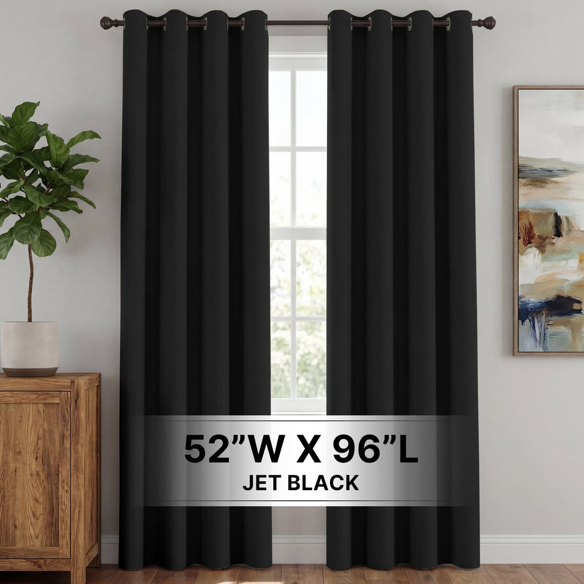 H.Versailtex 2 Panels Blackout Curtains Thermal Insulated Grommet Top Solid Color Curtains