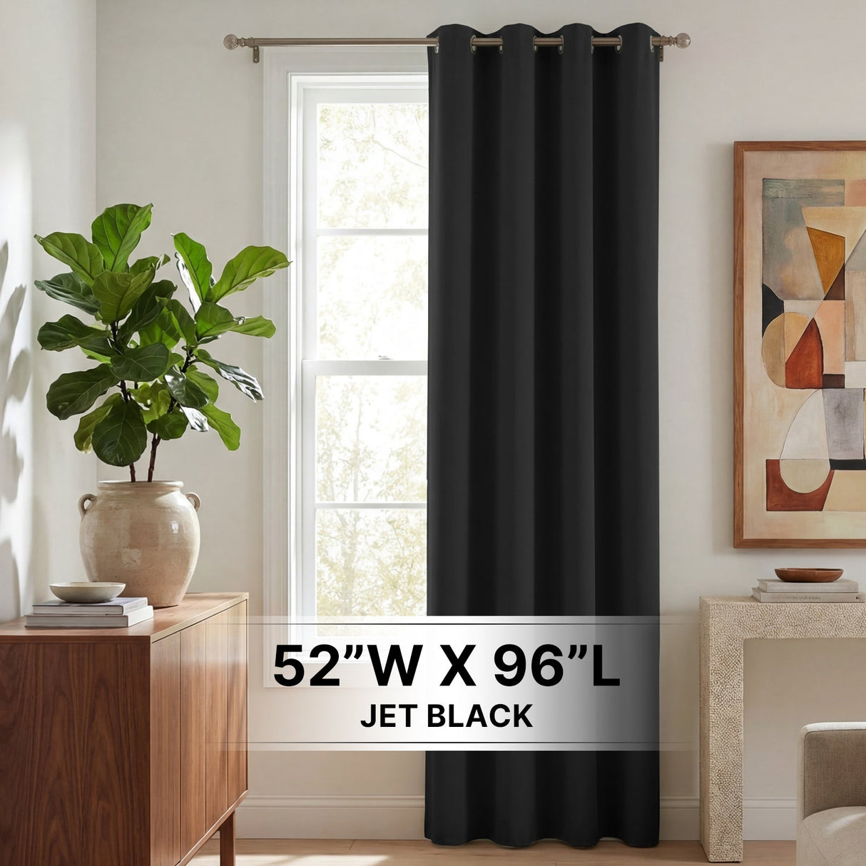H.Versailtex 1 Panel Blackout Thermal Insulated Grommet Top Short Solid Color Curtain