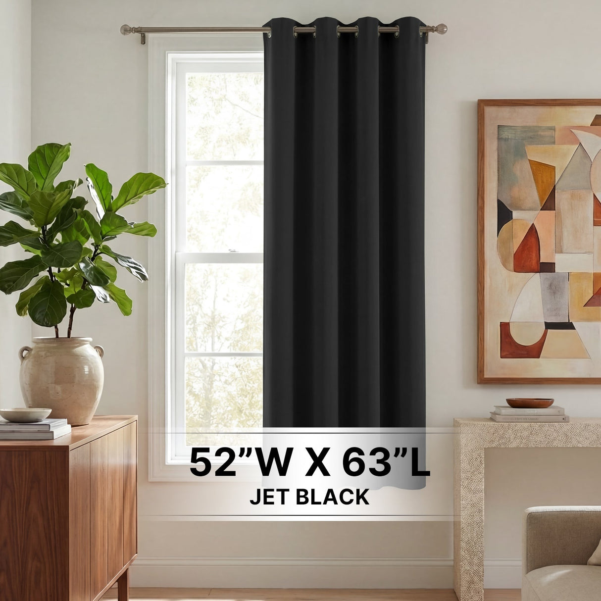 H.Versailtex 1 Panel Blackout Thermal Insulated Grommet Top Short Solid Color Curtain