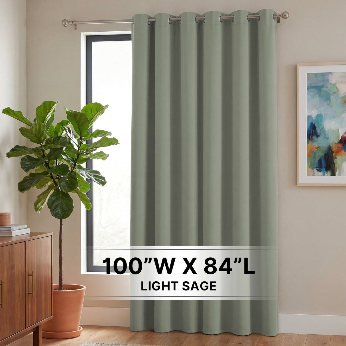 H.Versailtex 1 Panel Blackout Patio Curtains Extra Wide Grommet Top Solid Color Curtains