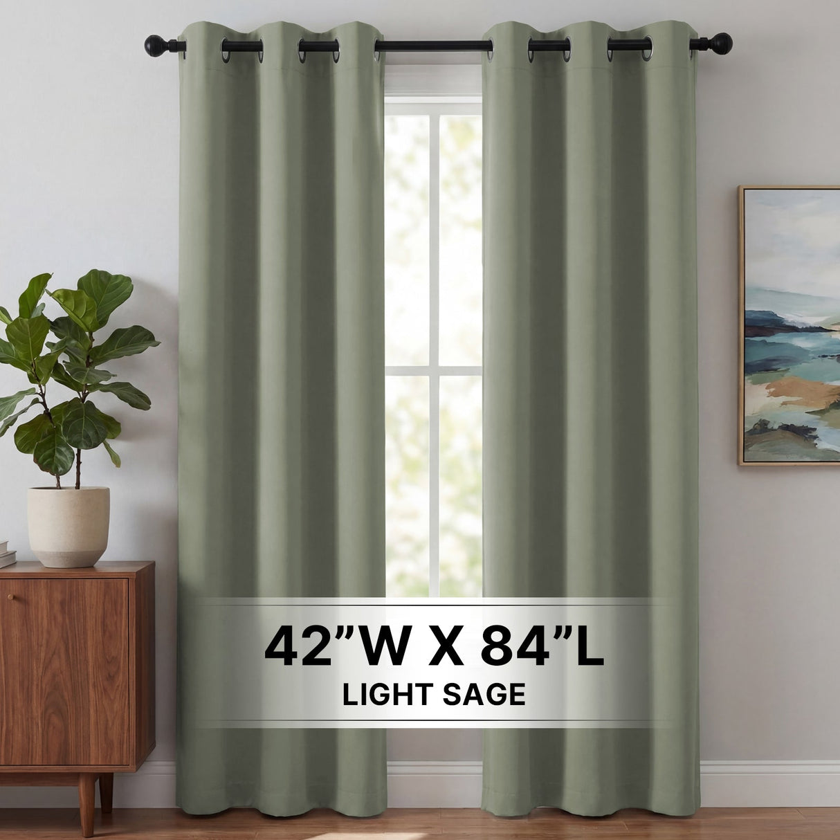 H.Versailtex 2 Panels Blackout Curtains Thermal Insulated Grommet Top Solid Color Curtains