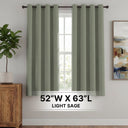 H.Versailtex 2 Panels Blackout Curtains Thermal Insulated Grommet Top Solid Color Curtains