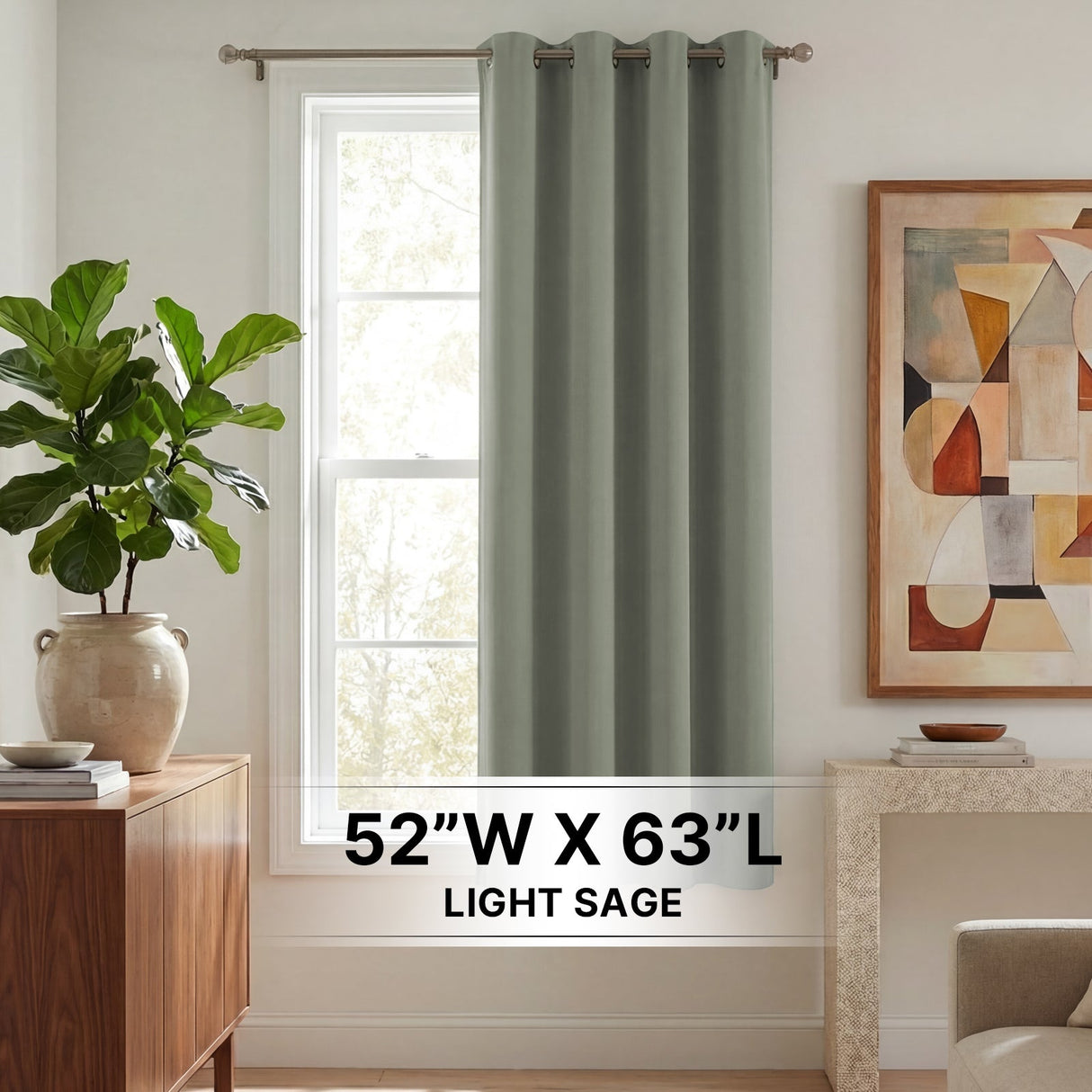 H.Versailtex 1 Panel Blackout Thermal Insulated Grommet Top Short Solid Color Curtain