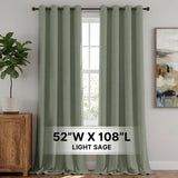 H.Versailtex 2 Panels Blackout Curtains Thermal Insulated Grommet Top Solid Color Curtains