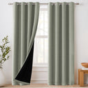 H.Versailtex 100% Blackout Curtains with Black Liner 2 Panels Set