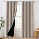 H.Versailtex 100% Blackout Curtains with Black Liner 2 Panels Set