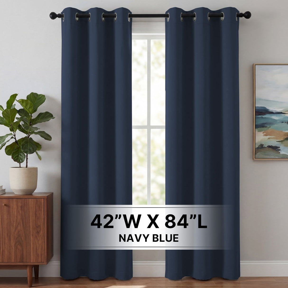 H.Versailtex 2 Panels Blackout Curtains Thermal Insulated Grommet Top Solid Color Curtains